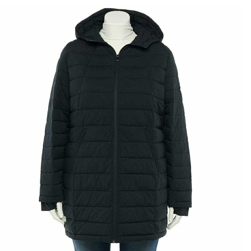 Plus Size ZeroXposur Quilted Stretch Puffer Coat